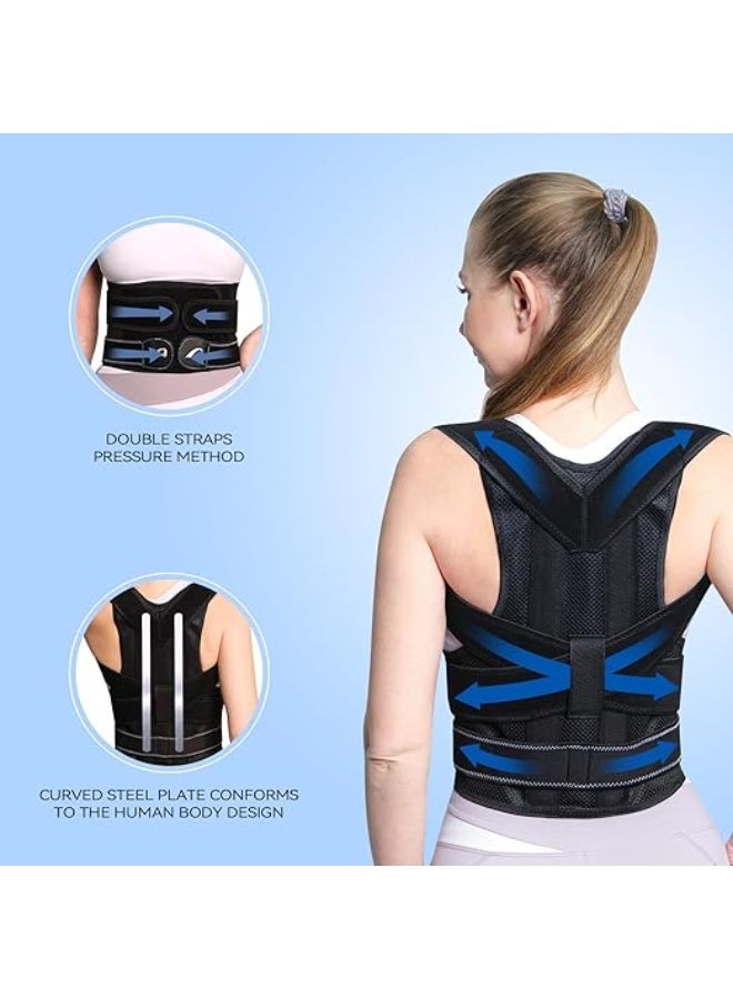 دعامة تصحيح قوام الظهر بالكامل للرجال والنساء - مشد قابل للتعديل لفرد الأكتاف والعمود الفقري - لتخفيف آلام الظهر وعلاج الانحناء والتحدب - Image 2